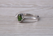 Load image into Gallery viewer, Oval cut Green Sapphire Crossover Ring
