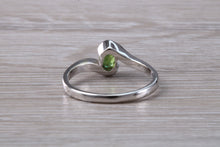 Load image into Gallery viewer, Oval cut Green Sapphire Crossover Ring