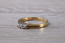 Load image into Gallery viewer, Petite Diamond Trilogy set Yellow and White Gold Ring