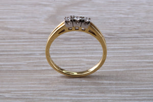 Petite Diamond Trilogy set Yellow and White Gold Ring