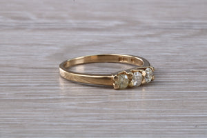 Petite Diamond Trilogy set Yellow Gold Ring