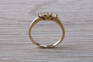 Petite Diamond Trilogy set Yellow Gold Ring