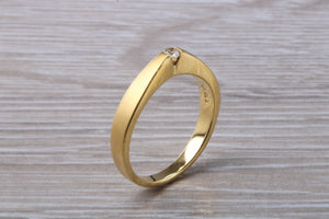 Simple and Minimalistic Diamond set 18ct Yellow Gold Ring