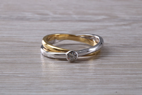 Wrap Over Two Tone 18ct Gold Diamond set Ring