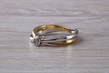 Load image into Gallery viewer, Wrap Over Two Tone 18ct Gold Diamond set Ring