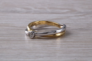 Wrap Over Two Tone 18ct Gold Diamond set Ring