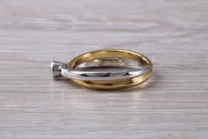 Wrap Over Two Tone 18ct Gold Diamond set Ring