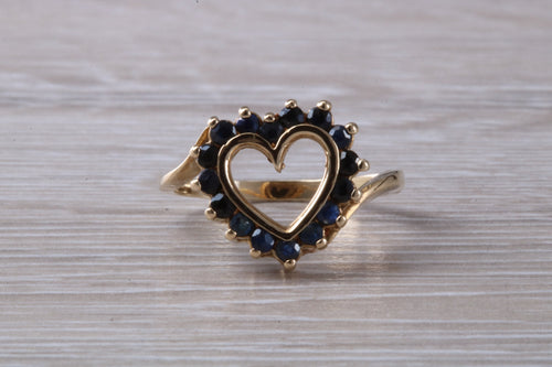 Love Heart Sapphire set Yellow Gold Ring