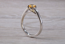 Load image into Gallery viewer, Half carat Yellow Sapphire set White Gold Solitaire