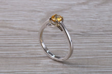 Load image into Gallery viewer, Half carat Yellow Sapphire set White Gold Solitaire