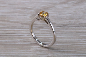 Half carat Yellow Sapphire set White Gold Solitaire