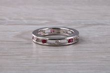 Load image into Gallery viewer, Circle set Ruby and Diamond Eternity Ring