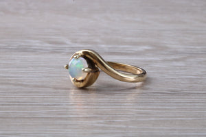 Opal set Yellow Gold Twist Shank Ring