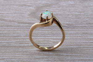 Opal set Yellow Gold Twist Shank Ring