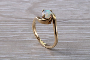 Opal set Yellow Gold Twist Shank Ring