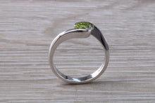 Load image into Gallery viewer, Half carat Peridot set 18ct White Gold Ring
