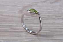 Load image into Gallery viewer, Half carat Peridot set 18ct White Gold Ring