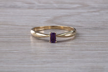 Load image into Gallery viewer, Simple and Dainty Amethyst set Yellow Gold Solitaire