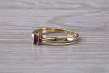 Load image into Gallery viewer, Simple and Dainty Amethyst set Yellow Gold Solitaire