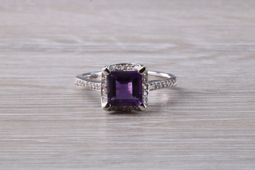 2.50ct Dressy Amethyst and Diamond set 18ct White Gold Ring