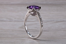 Load image into Gallery viewer, 2.50ct Dressy Amethyst and Diamond set 18ct White Gold Ring