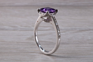 2.50ct Dressy Amethyst and Diamond set 18ct White Gold Ring