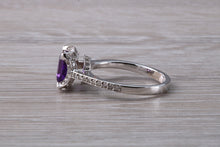 Load image into Gallery viewer, 2.50ct Dressy Amethyst and Diamond set 18ct White Gold Ring
