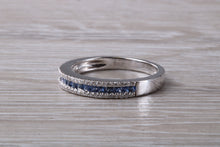 Load image into Gallery viewer, Beautiful Blue Sapphire and Diamond set Eternity Ring