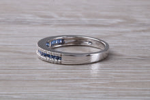 Load image into Gallery viewer, Beautiful Blue Sapphire and Diamond set Eternity Ring