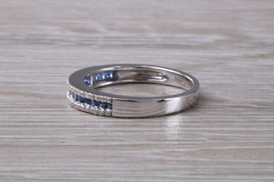 Beautiful Blue Sapphire and Diamond set Eternity Ring