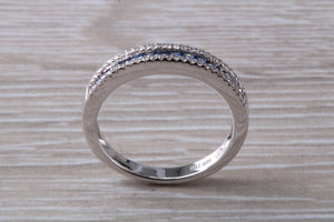 Beautiful Blue Sapphire and Diamond set Eternity Ring