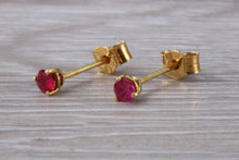 Load image into Gallery viewer, Natural Burmese Ruby set 18ct Yellow Gold Earrings