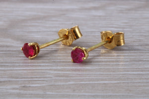 Natural Burmese Ruby set 18ct Yellow Gold Earrings
