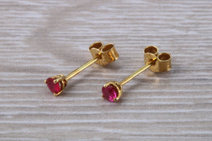 Natural Burmese Ruby set 18ct Yellow Gold Earrings