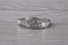 Load image into Gallery viewer, Crossover Baguette cut Diamond set ring