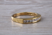 Load image into Gallery viewer, Traditional Half carat Square Princess cut Diamond set Eternity Ring