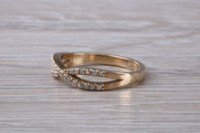Load image into Gallery viewer, Diamond Crossover set 18ct Yellow Gold Ring
