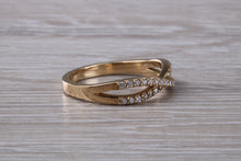 Load image into Gallery viewer, Diamond Crossover set 18ct Yellow Gold Ring