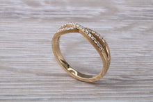 Load image into Gallery viewer, Diamond Crossover set 18ct Yellow Gold Ring
