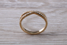 Load image into Gallery viewer, Diamond Crossover set 18ct Yellow Gold Ring