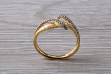 Load image into Gallery viewer, 18ct Rose gold Diamond set band with a hammered matt finish, very unusual design, just the perfect dress or statement ring