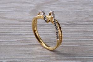 18ct Rose gold Diamond set band with a hammered matt finish, very unusual design, just the perfect dress or statement ring