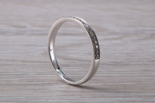 Load image into Gallery viewer, Dainty Diamond set band 18ct White Gold Band