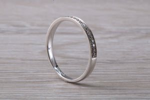 Dainty Diamond set band 18ct White Gold Band