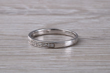 Load image into Gallery viewer, Dainty Diamond set band 18ct White Gold Band