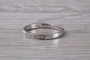 Dainty Diamond set band 18ct White Gold Band