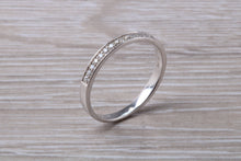 Load image into Gallery viewer, Dainty Diamond set band 18ct White Gold Band