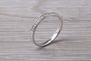 Dainty Diamond set band 18ct White Gold Band