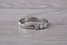 Load image into Gallery viewer, Petite Diamond set 18ct White Gold Trilogy Ring