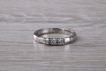Load image into Gallery viewer, Petite Diamond set 18ct White Gold Trilogy Ring